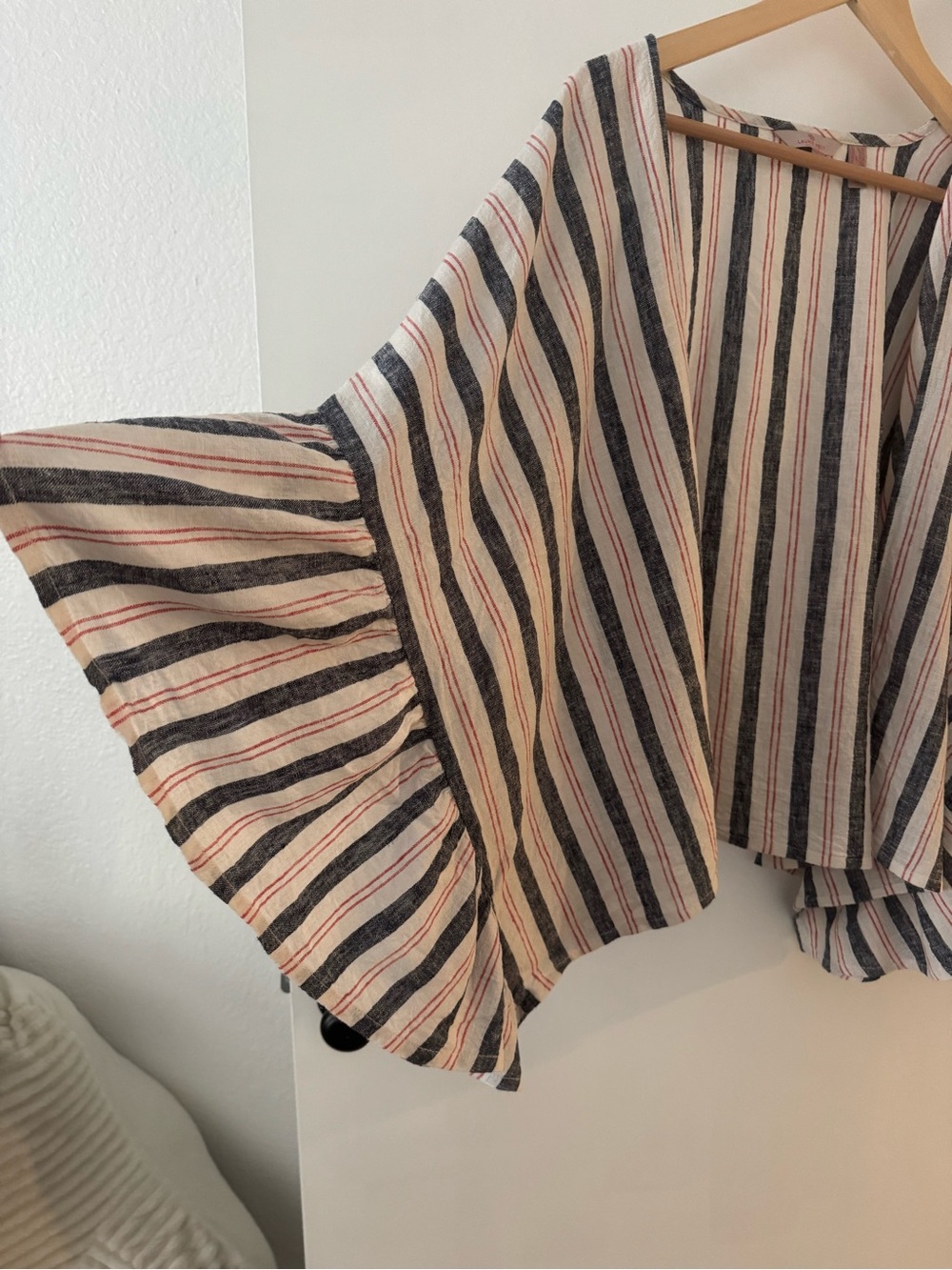 Laurie Felt Striped Linen Blend Boho Kimono Cardigan XXL - Picture 3 of 7